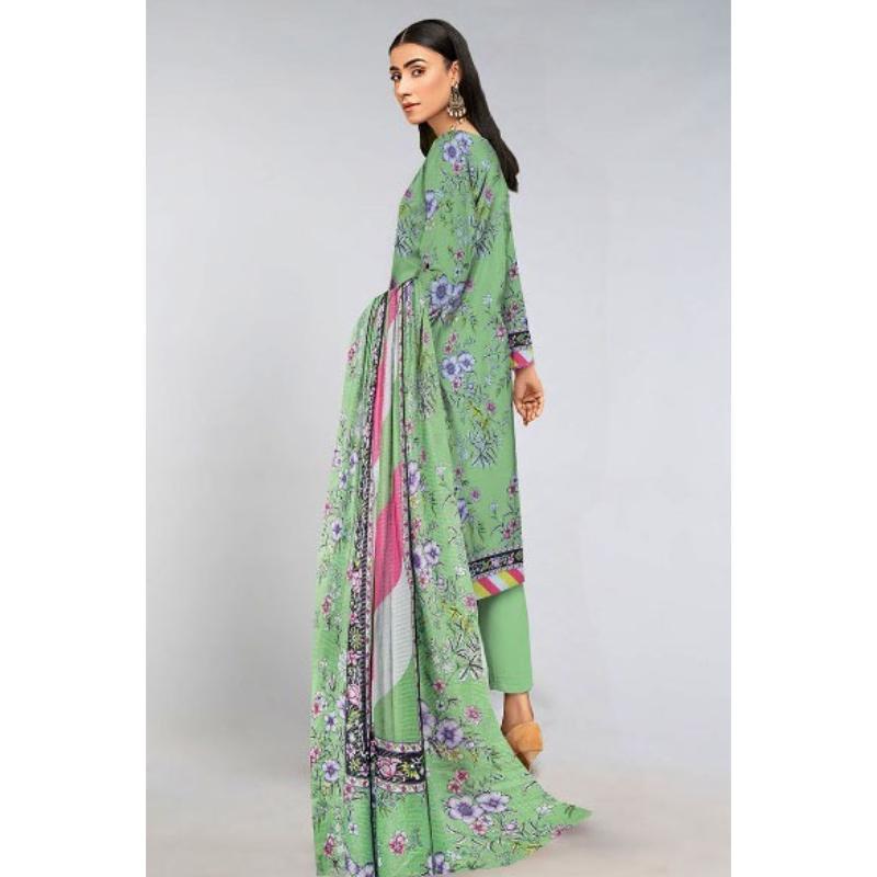 3 Pcs Women's Unstitched Lawn Printed Suit
