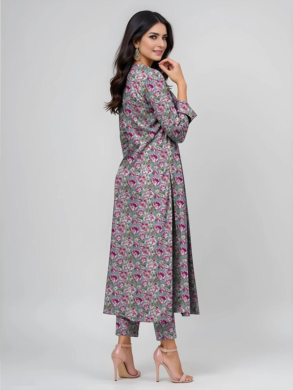 2 Pcs Women's Unstitched Printed Lawn Suit