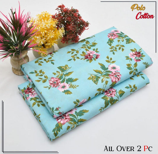 2 Pcs Women's Unstitched Printed Suit – Blue