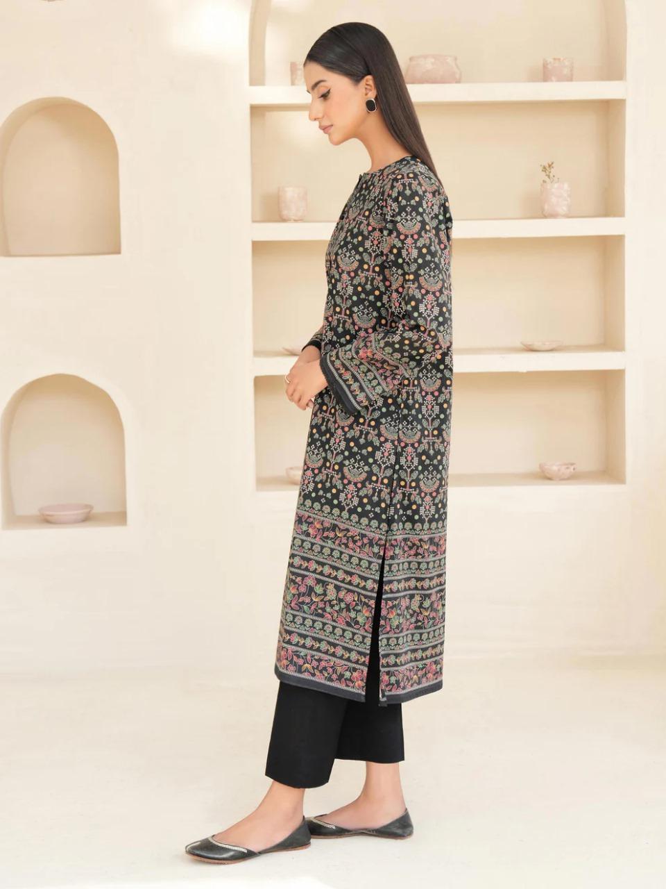 3 Pcs Women's Unstitched Printed Linen Suit