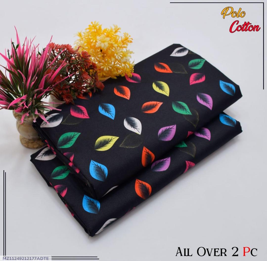 2 Pcs Women's Unstitched Printed Suit – Black